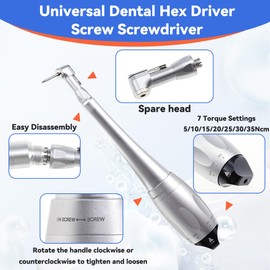 Implant Universal Hex Driver Screw Screwdriver Kit FIt for Dental Clinic, Dual Head Design With (5-35N.Cm) 7 Kinds of Torque implant universal hex driver screw screwdrivel universal implant driver kit