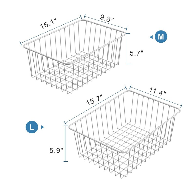 iSPECLE Freezer Organizer Bins - 4 Pack Upright Freezer Baskets
