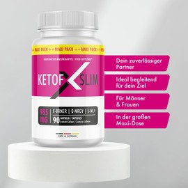 KetoFXSlim Capsules | Quality for Men and Women | with Natural Ingredients | 90 Capsules Contents per Tin 1x