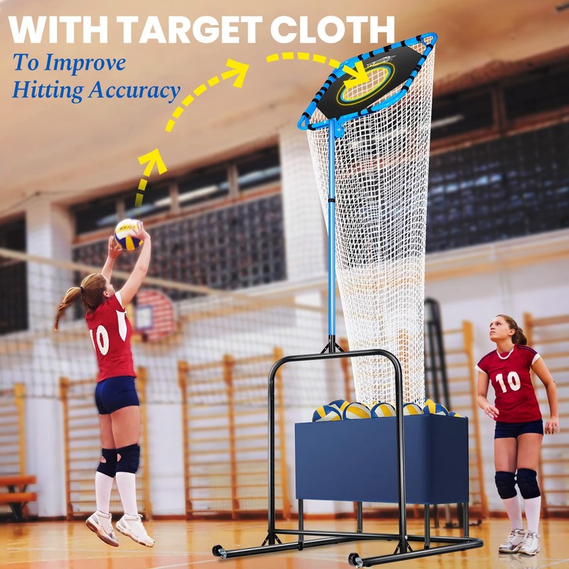 Volleyball Setter Training Net，Height & Angle Adjustable Volley Ball Training
