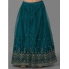 TRENDMALLS Women's Mono Net Kurta Lehenga Suit Set (TM.G112-Morpeach-S) Teal