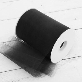 Threadart Mega Roll Tulle Fabric - 6"x100yd Decorations & Wedding - Black