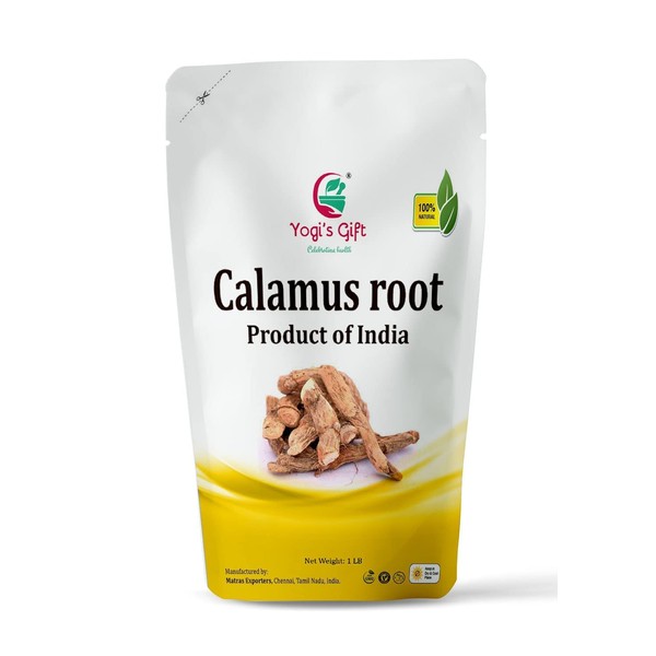 Yogi's Gift Sacred Ayurvedic Loose Herbs | Calamus root 1 lb | Vacha/Sweet Flag/Vasambu/Acorus Calamus Whole Root | Raw Herbs - 100% Naturally Dried Whole herb