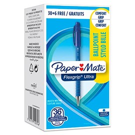 Paper Mate Flexgrip Ultra Ballpoint Pens - Medium Point (1.0mm) - Blue - 36 Count