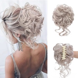 Faringoto Claw Clip Messy Bun Hair Piece,Hair Extensions for Women,Tousled Updo