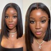 Black Bob Wigs Straight Lace FronTransparent Lace Closure Wig Hair