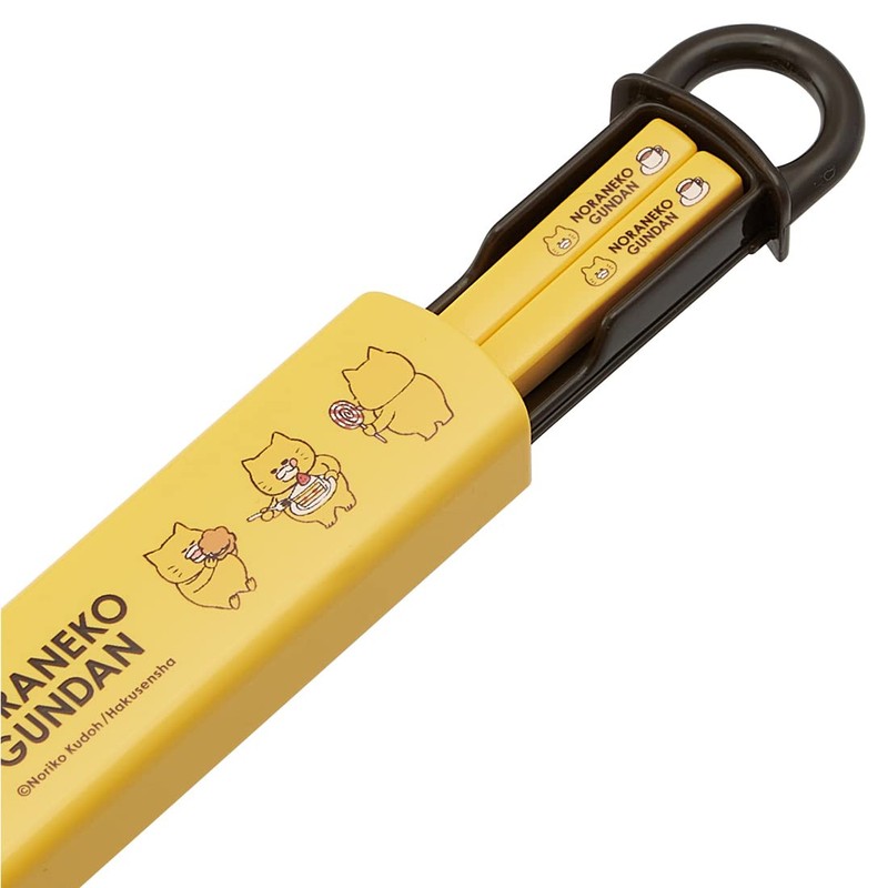 Skater ABS2AMAG-A Noraneko-Gunn Chopsticks and Case Set, 6.5 inches (16.5