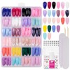 BUTBU Nail Tips, 288PCS Medium Almond False Nails, Press on