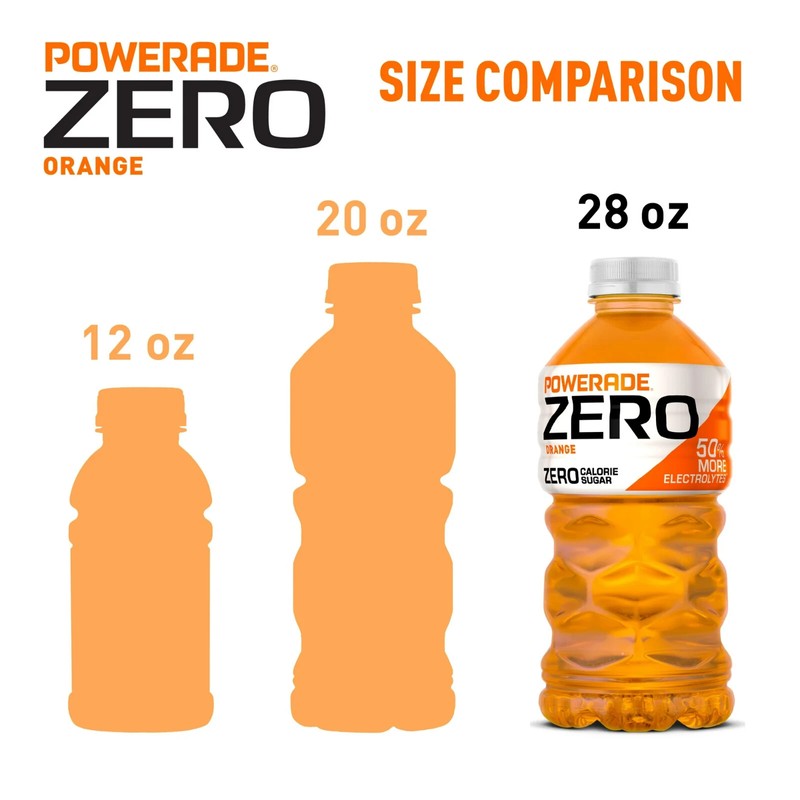 POWERADE Electrolyte Enhanced Zero Sugar Orange Sport Drink, 28 fl