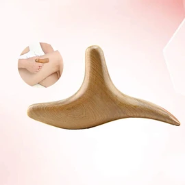 HEALIFTY Scratching Massage Trident Shaped Guasha Board Natural Wood Scraping Massage Tool Scraping Plate Massage Tool for Spa Acupuncture