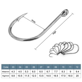 550pcs Fishing Hooks and Fishing Bait set, High Carbon Steel Fish Hooks with Plastic Box(500pcs/10 Sizes 3#-12# Barbed Hooks), 4 Style Soft Plastic Worms, for Freshwater Saltwater Fish Tackle