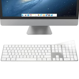 YongMai TPU Keyboard Cover for 2021 New Model A2520 iMac Magic Keyboard with Touch ID with Numeric Keypad, Washable Ultra Thin iMac Magic Keyboard Skins, Magic Keyboard Skin Covers (Clear)