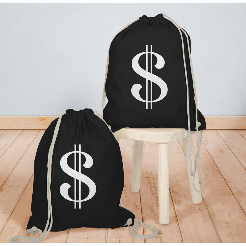 Dollar Drawstring Gym Bag for Carnival & Fancy Dress, Customisable