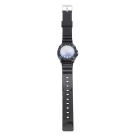 Simple Casual Unisex Watches Outdoor Waterproof Children Quartz Watch Adjustable Strap for Students Black Strap Blue Dial