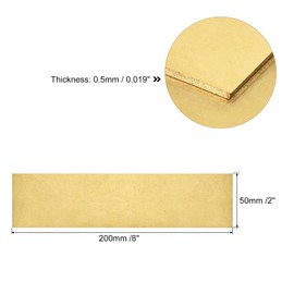 QUARKZMAN Brass Sheet, 2 Pieces 8" x 2" x 0.0197" H62 Metal Plates for Crafts, Electrical Repairs, Industrial