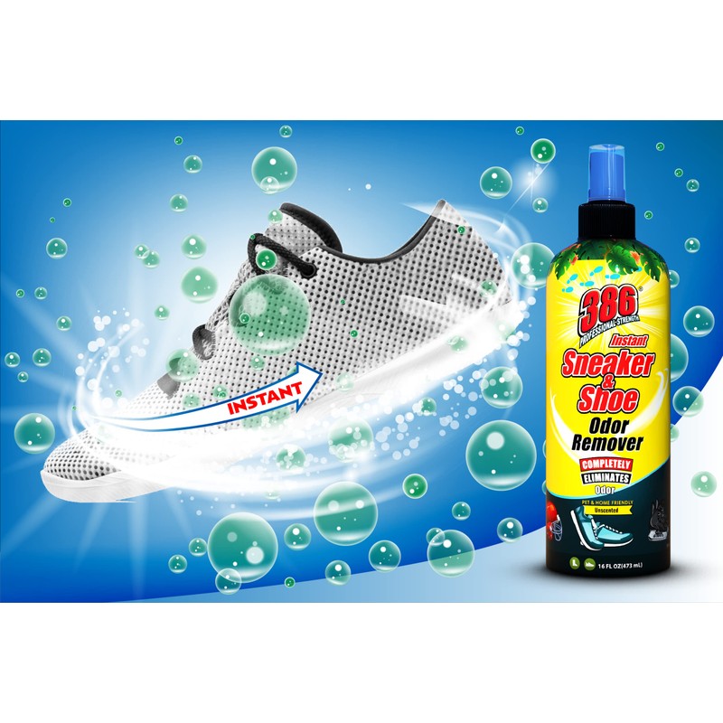 386 Professional Strength Shoe Odor Eliminator – 16Fl Oz Sneaker