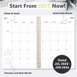 Student Planner 2025-2026 – Academic Weekly & Monthly School Organizer, Black Cover, 5.8" x 8.5", Dated from July 2025 to June 2026