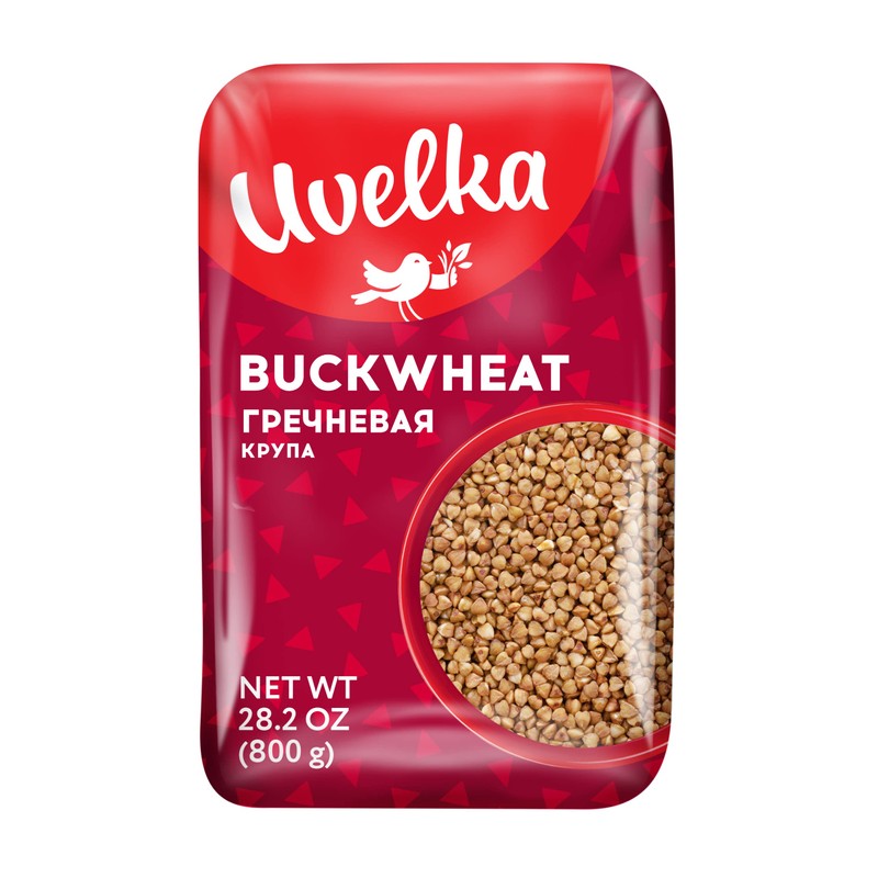 Uvelka Buckwheat Groats 800 Gram, Pack of 8