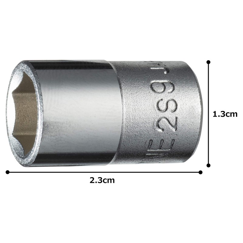 Tone 2S-09 Socket (Hexagon), 1/4 inch (6.35 mm), Width of