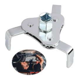 Oil Filter Wrench 3 Arms, Adjustable Oil Filter Tool with Drive Adapter for Cars and Trucks, Compatible with 64-116 mm Diameter, Efficient and Flexible Tool for Oil Change
