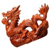 Baluue Creative Chinese Dragon Ornament Wooden Dragon Statue Decor for