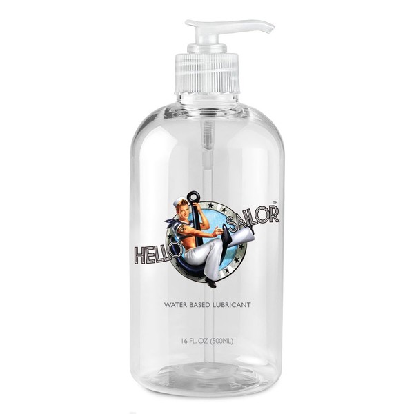 Hello Sailor Personal Water Based Lube 16 Ounces. Made in USA