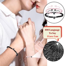 XIANNVXI Bracelet, 100 Languages I Love You, Relationship Distant Bracelets, Couples Matching Bracelets, Valentines' Day Gifts