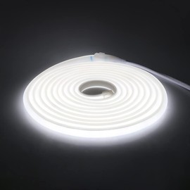 110V COB Strip Light, Indoor Outdoor 288 LEDs/M COB Light Strip, Super Bright Flexible LED Light for Car TV Backlight Kitchen Wardrobe DIY Lighting Party Living Room Decor，White，5M