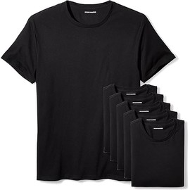  Pack de 6 camisetas para hombre, cuello redondo, 100% algodón, cómodas para uso diario