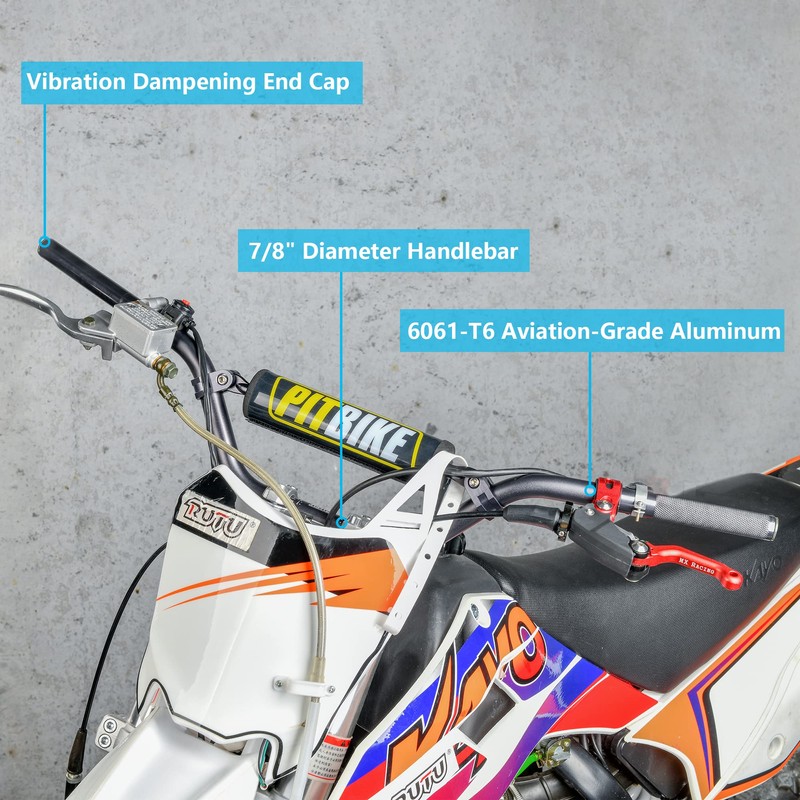 RUTU Universal 7/8" 22mm Dirt Bike Handlebars with Chest Protector