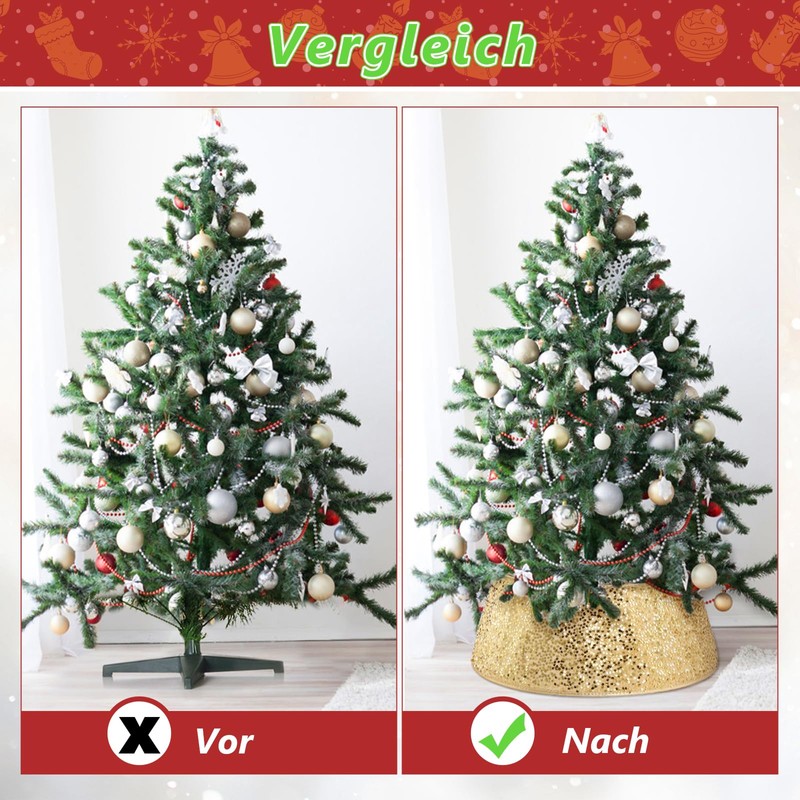 LIHAO Christmas Tree Skirt 60 cm Christmas Tree Stand Cover