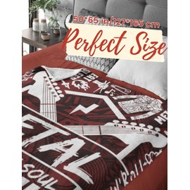 Huglanket Heavy Metal Gifts, Heavy Metal Music Blanket, Gifts for Heavy Metal Lovers, Rock and Roll Lovers, Punk Lovers, Metalhead, Soft Throw Blanket 50""x65"", Dark Red