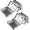 Metal Tins Small,4 pcs Empty Rectangular Hinged Tins Container with