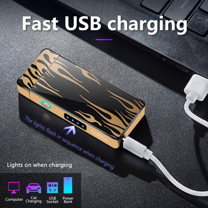 YOZWOO Electric Lighter Rechargeable Type-C Lighter Arc Plasma Lighter Cool