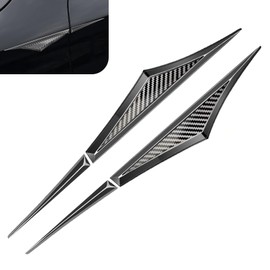 MLY 2PCS 3D Metal Side Doors Wing Emblem Badge Stickers, Self-Adhesive Fender Side Wing Emblem Badge, Zinc Alloy Auto Sport Fender Sticker, Universal Exterior Accessories for Most Car (Carbon Fiber)