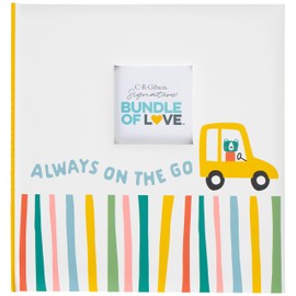 C.R. Gibson Always On the Go! Baby Memory Book - Active Baby's Milestones, Memory Book for Baby's First Year