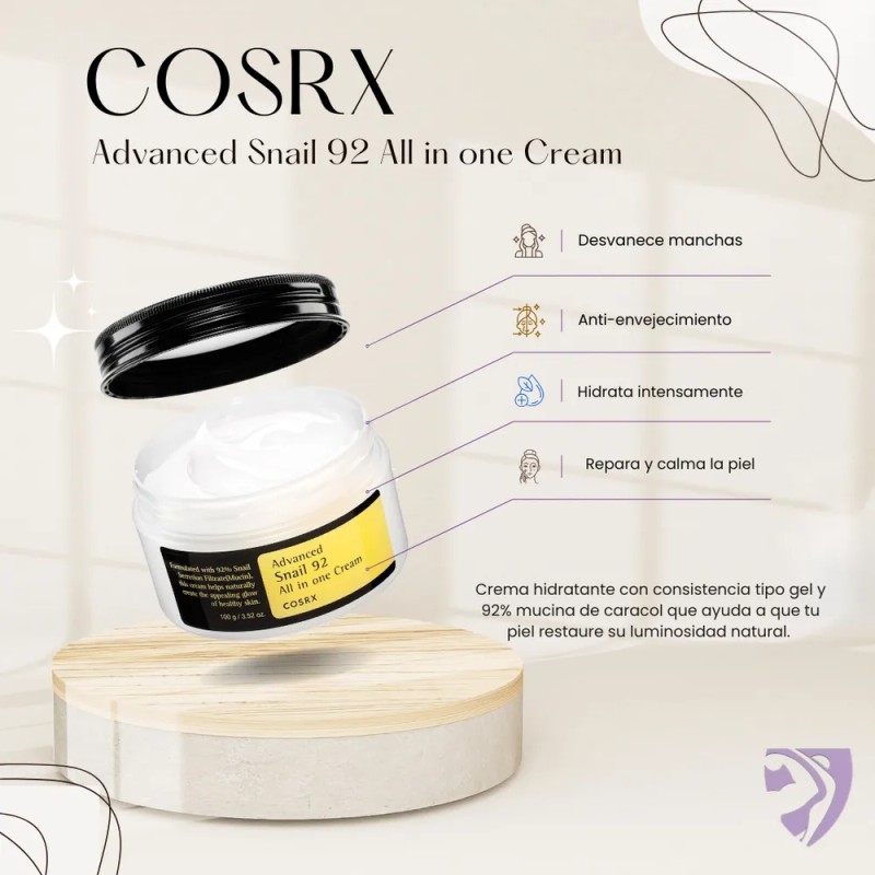 Crema Advanced Snail All In One Cosrx Hidratante 100ml100g Sensible