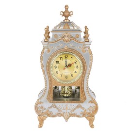 Reloj de Escritorio Vintage Retro Sala de Estar Decorativo Estilo Vintage Reloj de Mesa de Plástico Antiguo Home Hotel Escritorio Decorativo Reloj Despertador(Blanco)