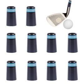 NICENEEDED 10 Pcs Golf Iron Ferrules, Black Golf Tapered Ferrule for Parallel Shaft, Collared Rubber Ferrules with Multi Chrome Rings for Taper Tip Iron Wedge
