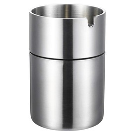 Chingde Stainless Steel Metal Ashtray for Outdoors against Wind for Car for Garden Office Home Small, Silver