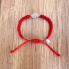 Pulsera de San Benito de Plata ley 925, roja tejida