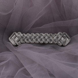 TEAMER Fashion Vintage Celtic Knot Hair Clip Metal Barrettes Hair Accessories Pattern Engraved Headwear Styling Gifts for Women Girls (Thin, Antique Silver Tone)