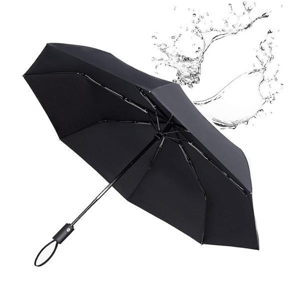 ROYALWORTH - Windproof Compact Travel Umbrella, 210T Pongee Canopy, 8