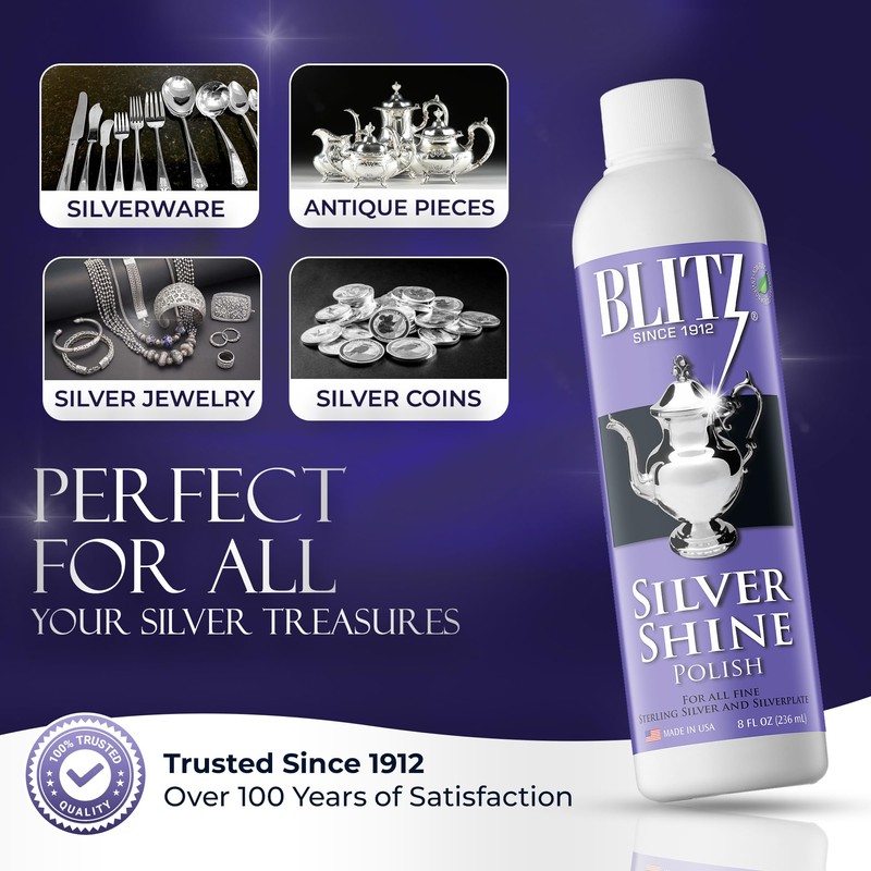 Blitz Silver Shine Polish Liquid Silver Polish for Sterling and