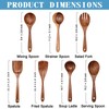 Wooden Non-Stick Kitchen Pan Toolset 7 Pieces Set,100% Natural Teak