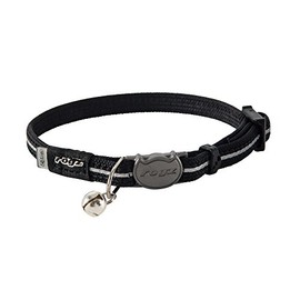 Rogz Catz AlleyCat Extra Small 5/16" Breakaway Reflective Kitten Collar, Black Reflective