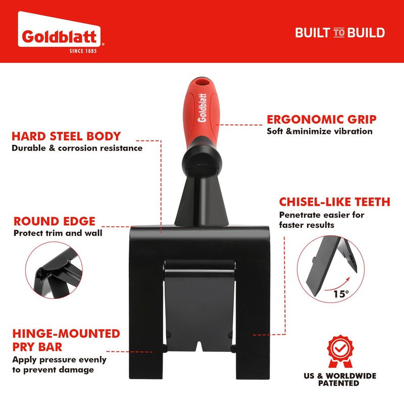 Goldblatt Trim Puller, 4-Inch Tile Removal Multi-Tool for Commercial Work