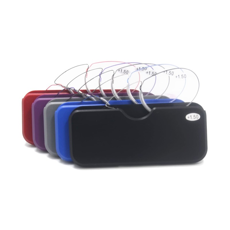 [Henghao] 老眼鏡 5色選択可能 超軽量リムレス メガネ 携帯用 おしゃれ リーディンググラス シニアグラス H6026