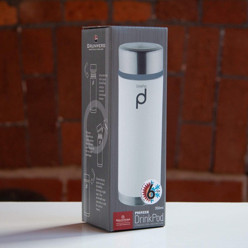 DrinkPod Pioneer Flasks Doppelwandige Isolierflasche aus 18/10 Edelstahl – Grün,