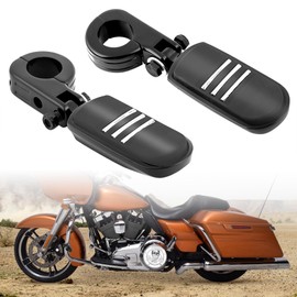 32mm For Harley Highway Pegs, Hutexico Motorcycle Highway Foot Pegs 1.25” Engine Guard Foot Rest With P-Clamps Mounts Kits For Touring Road King Street Softail Dyna Sportster Kawasaki Suzuki